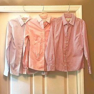 Oxford button up tops x 3.  Worn once